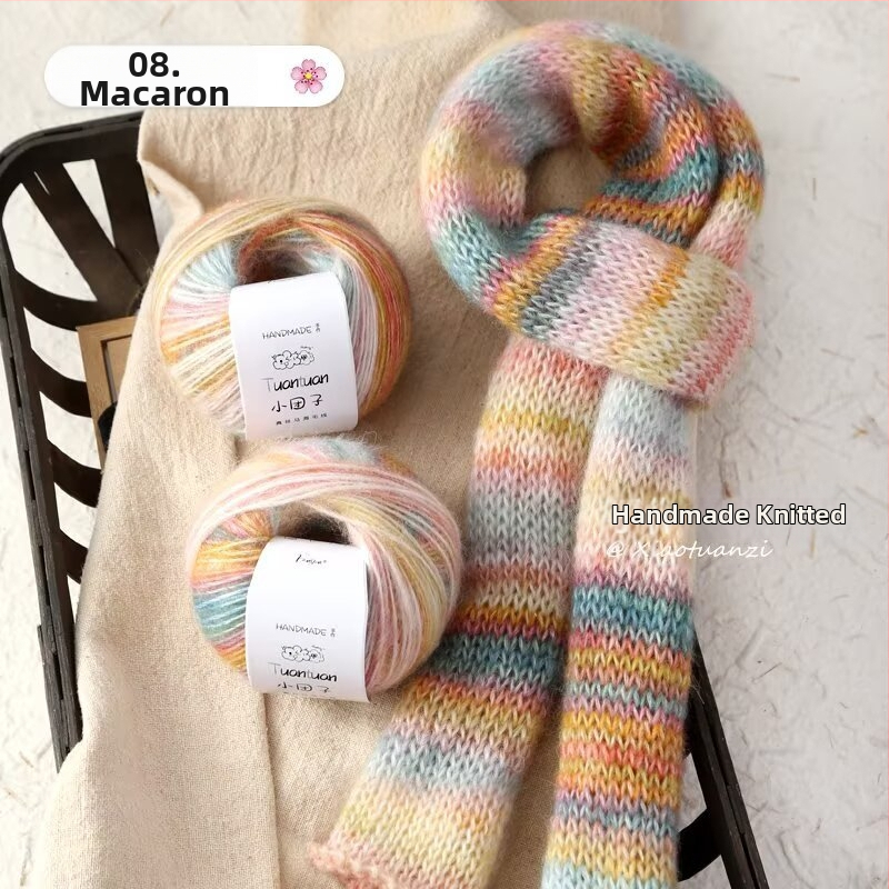 Mohair vilnų rinkinys, worsted siūlų forma, skirta audimui