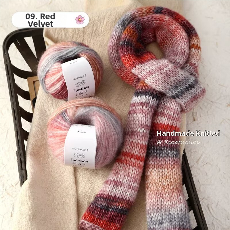 Mohair vilnų rinkinys, worsted siūlų forma, skirta audimui