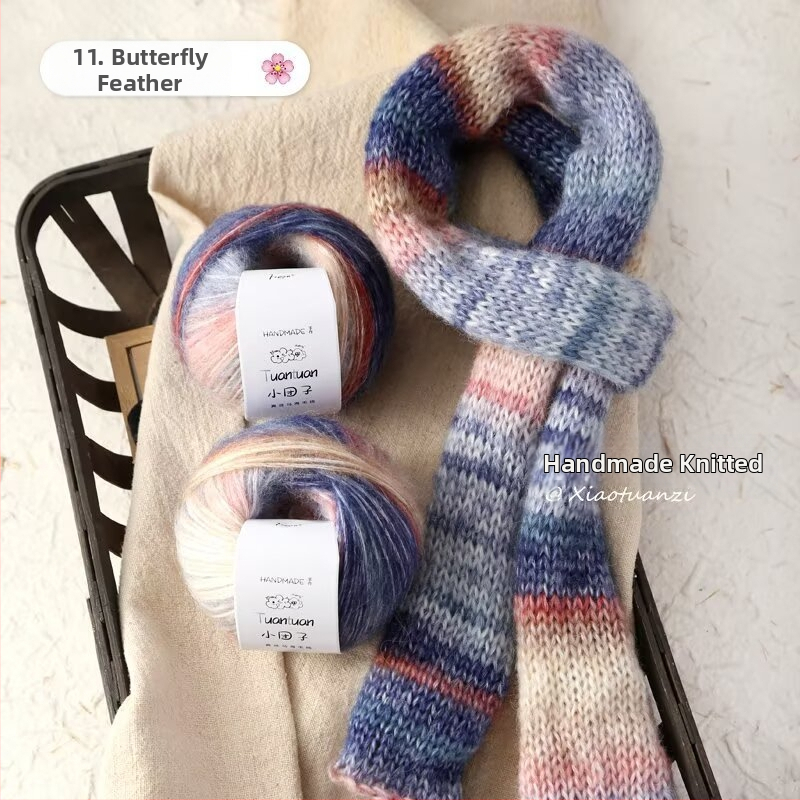 Mohair vilnų rinkinys, worsted siūlų forma, skirta audimui