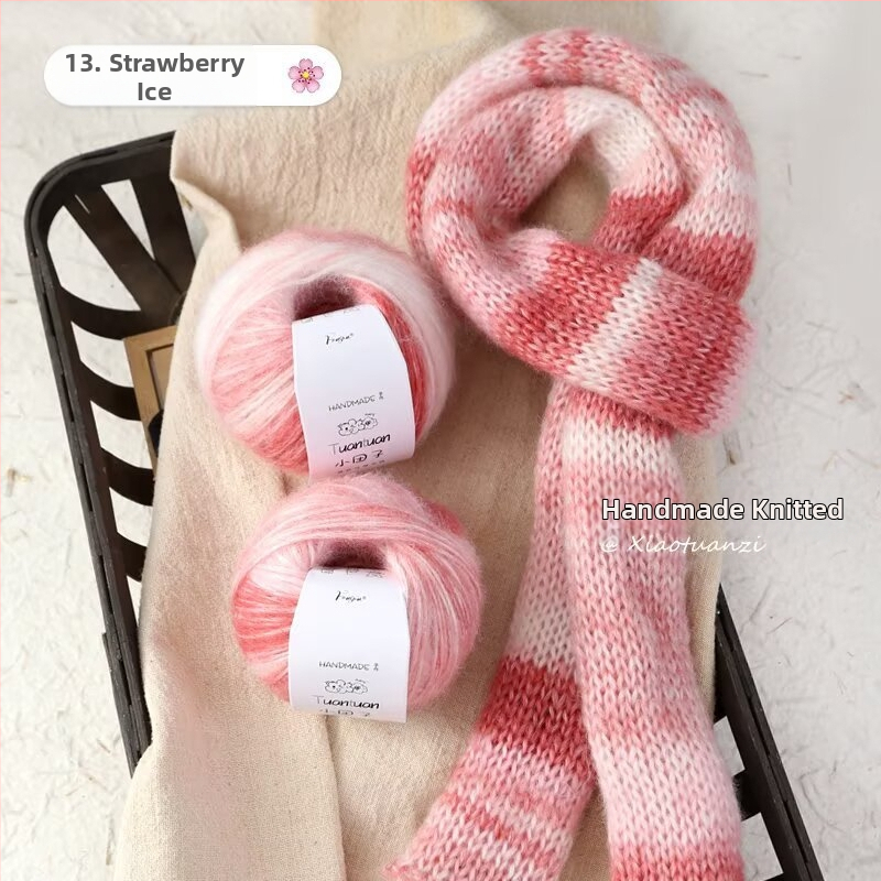 Mohair vilnų rinkinys, worsted siūlų forma, skirta audimui