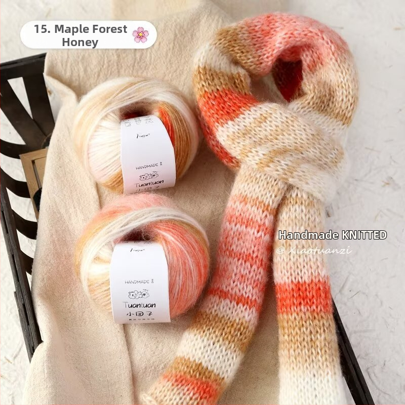 Mohair vilnų rinkinys, worsted siūlų forma, skirta audimui