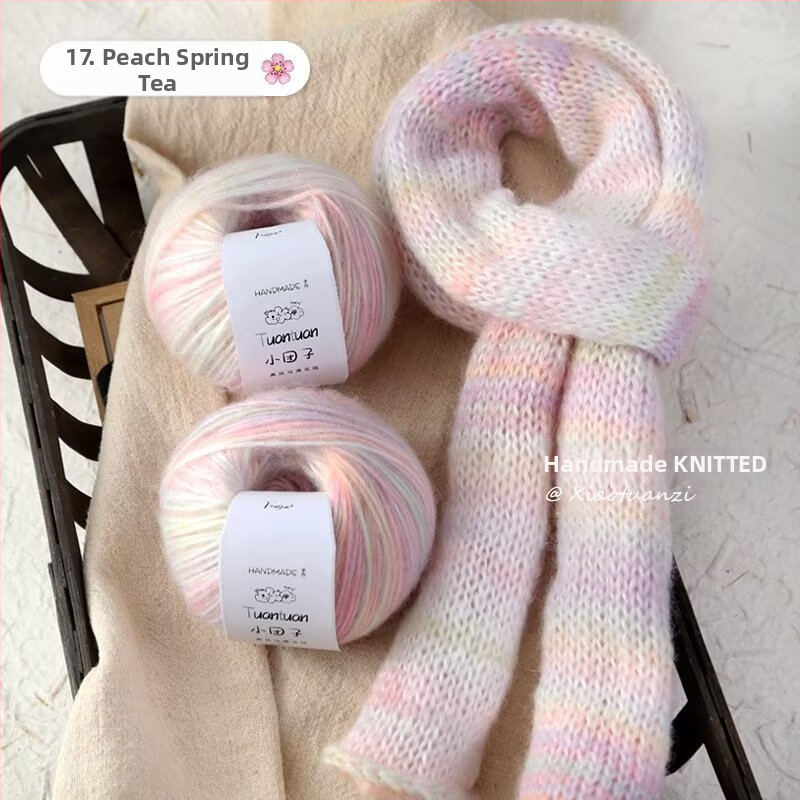 Mohair vilnų rinkinys, worsted siūlų forma, skirta audimui