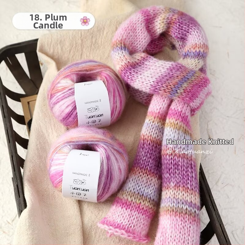 Mohair vilnų rinkinys, worsted siūlų forma, skirta audimui