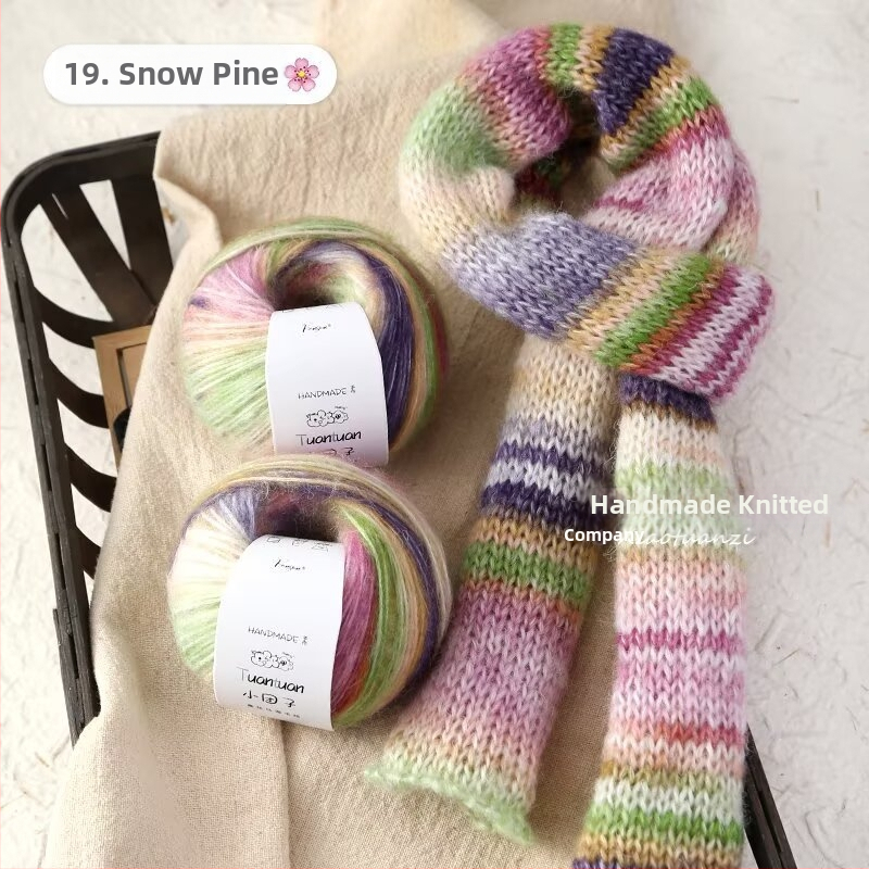 Mohair vilnų rinkinys, worsted siūlų forma, skirta audimui