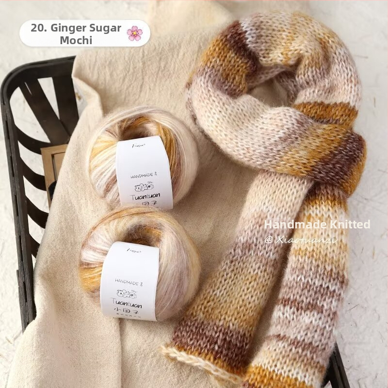 Mohair vilnų rinkinys, worsted siūlų forma, skirta audimui