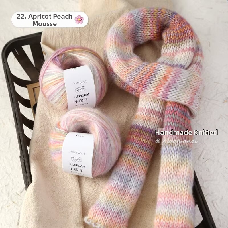 Mohair vilnų rinkinys, worsted siūlų forma, skirta audimui