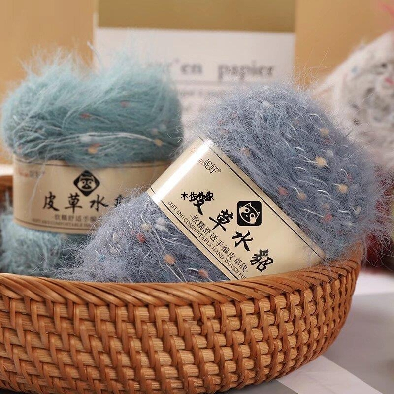 Muzo mink velvet siūlai – riestinis verpimas, rankiniam mezgimui