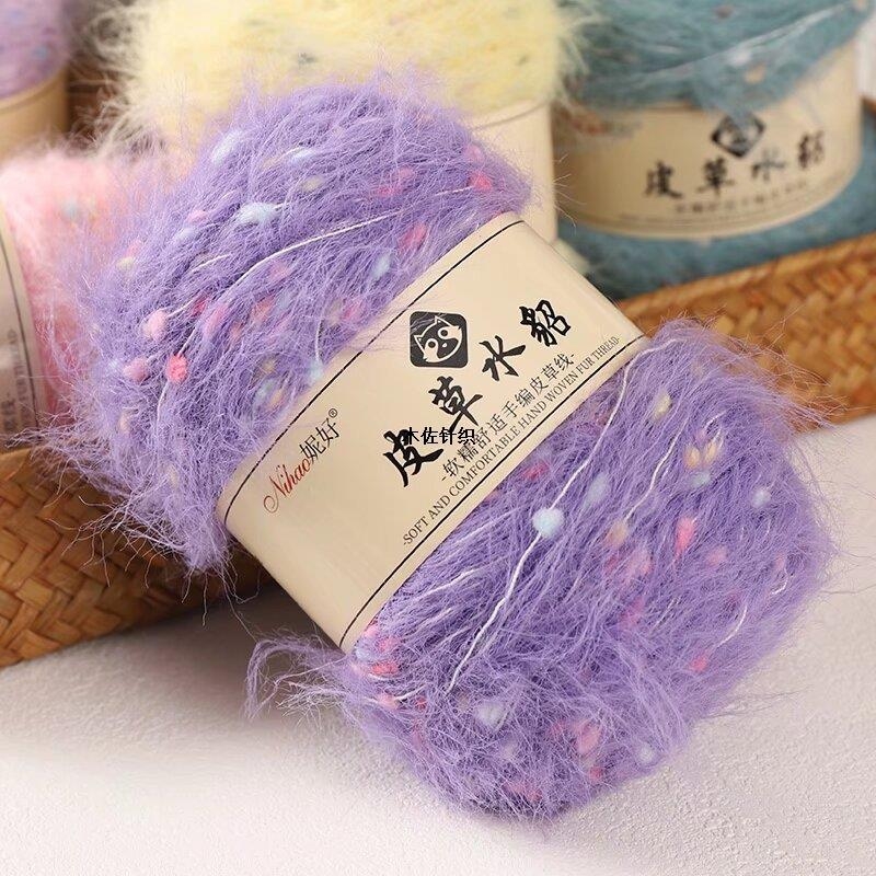 Muzo mink velvet siūlai – riestinis verpimas, rankiniam mezgimui