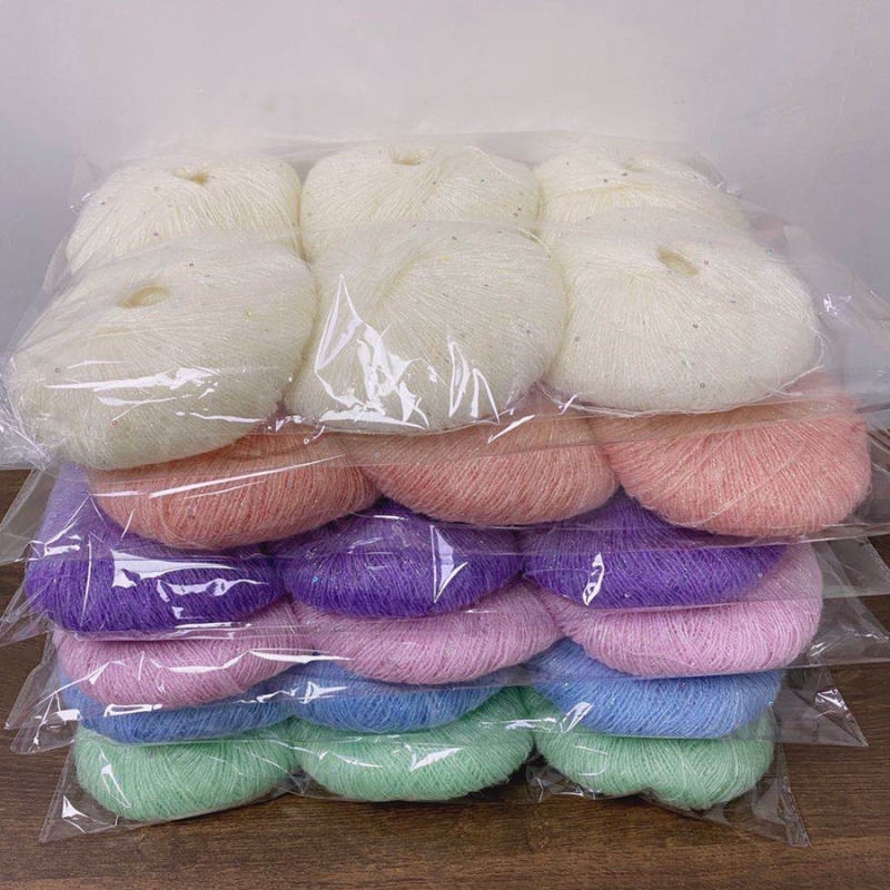 Mohairų vilna, worsted verpimas, grupiniai siūlai, rankų mezgimo lėlėms