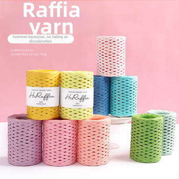 Kokvilnas raffija cauruļu dzija — ring spinning, zīmols hiraffia (alias: hiraffia cheer)