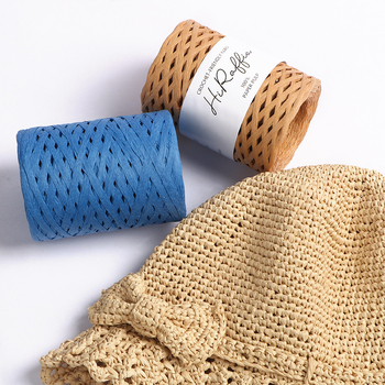 Kokvilnas raffija cauruļu dzija — ring spinning, zīmols hiraffia (alias: hiraffia cheer)