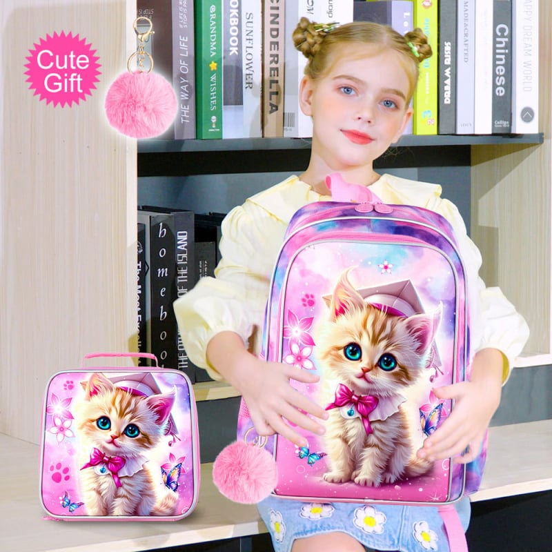 Lányoknak szóló animés mintás hátizsák, könnyű, vízálló, nagy kapacitású, görbített vállpánttal