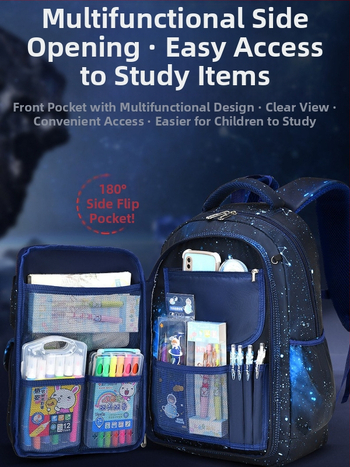 Ученическа раница за момчета, начално училище, найлон, дишаща, водоустойчива, ултра лека, презрамки с въздушна подложка