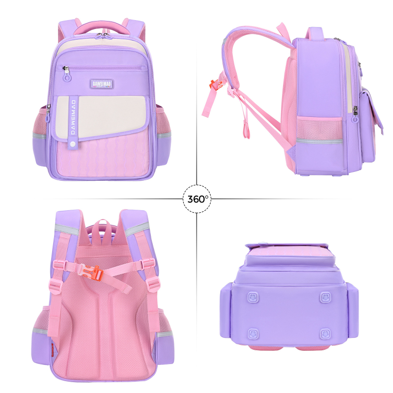 1–6. osztályos diákoknak iskolatáska, uniszex – poliészter, lélegző, könnyű, kopásálló, gerincvédő, vízálló, vállpánt légpárnás