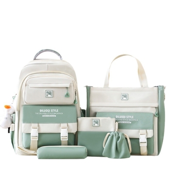 Unisex σετ σχολικής τσάντας από νάιλον, με μεγάλη χωρητικότητα, αναπνέουσα, αδιάβροχη, υπερ-ελαφριά και ανθεκτική, προστασία σπονδυλικής στήλης και καμπύλες ιμάντες.