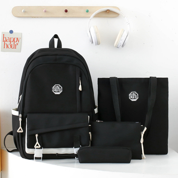 Nylonból készült uniszex iskolai hátizsák 5–6. osztálynak, görbült vállpánttal és gerincvédővel