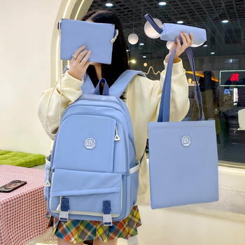 Унисекс ученическа раница от найлон за 5–6 клас с извити презрамки и защита на гръб