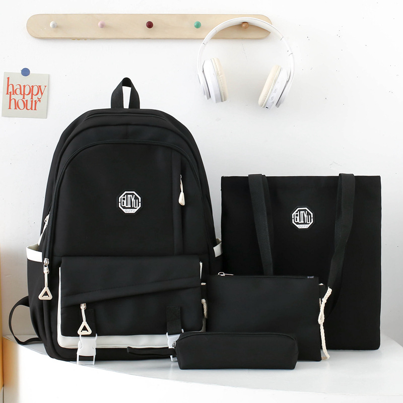 Nylonból készült uniszex iskolai hátizsák 5–6. osztálynak, görbült vállpánttal és gerincvédővel