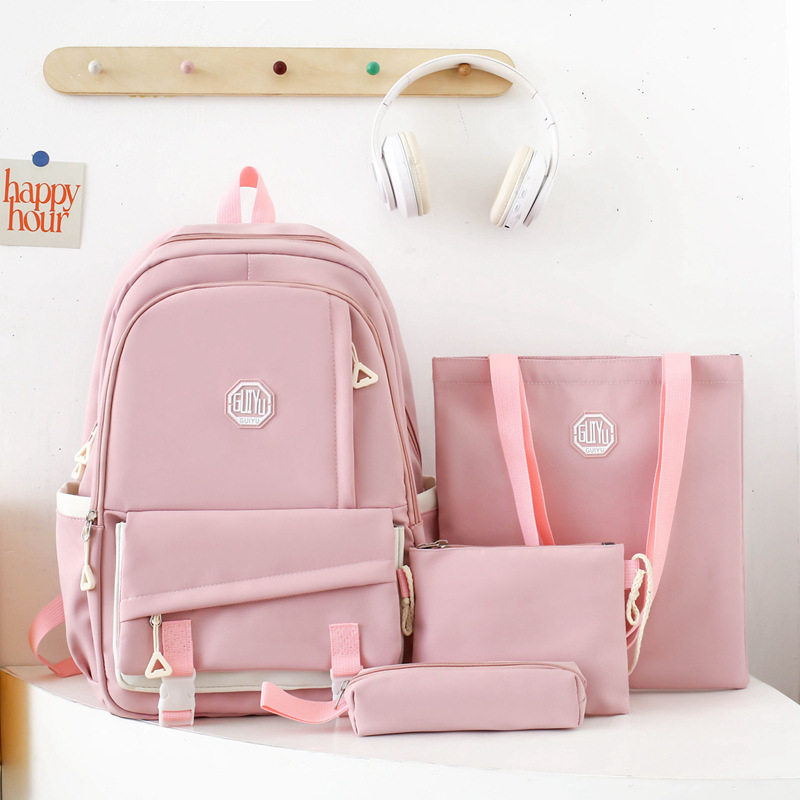 Nylonból készült uniszex iskolai hátizsák 5–6. osztálynak, görbült vállpánttal és gerincvédővel