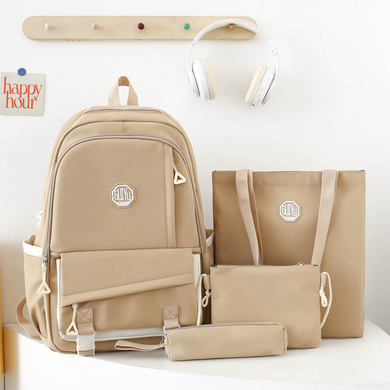 Nylonból készült uniszex iskolai hátizsák 5–6. osztálynak, görbült vállpánttal és gerincvédővel