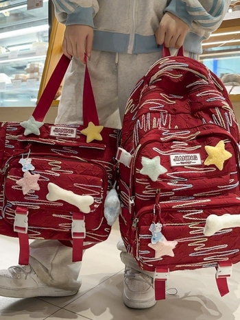 Fendel νάιλον σχολική τσάντα για κορίτσια, ριγέ σχέδιο, φρέσκο και γλυκό στυλ, 20–35L, συμβατή με φορητό 14 ιντσών, εργονομικοί καμπύλοι ιμάντες, μείωση βάρους, Άνοιξη 2025