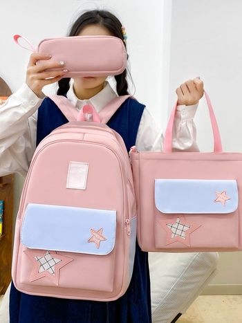 Σχολική τσάντα για εφήβους - Νάιλον, επένδυση πολυεστέρα, κυρτές ιμάνες ώμου, στυλ νεανικό campus, Καλοκαίρι 2025, Unisex