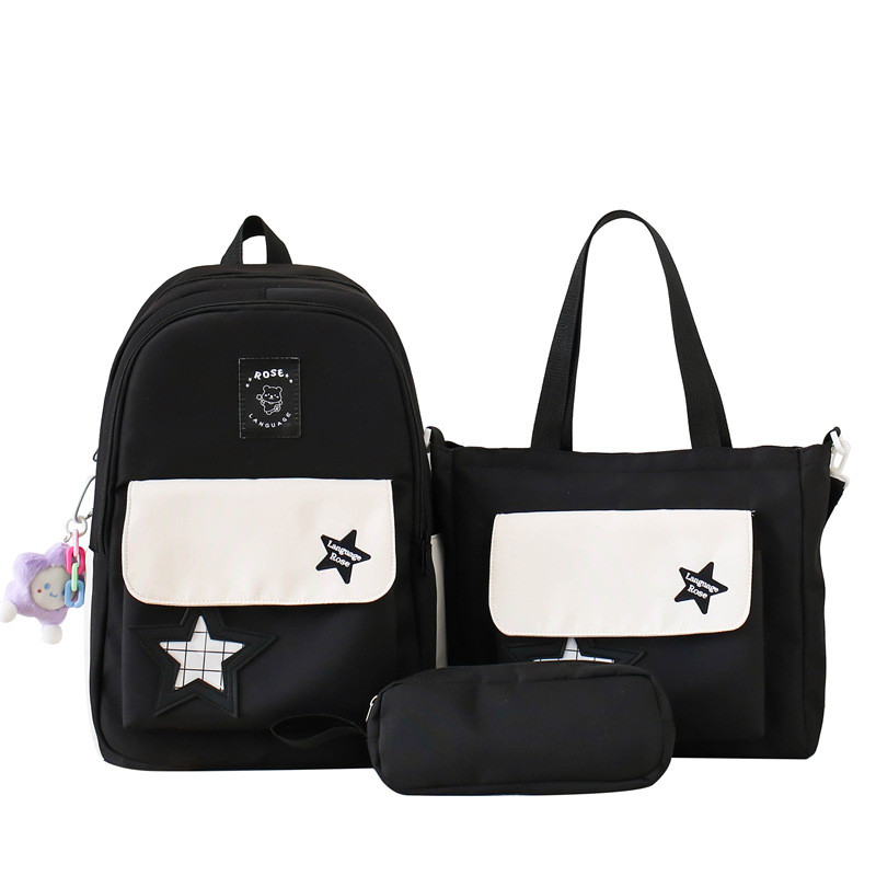 Σχολική τσάντα για εφήβους - Νάιλον, επένδυση πολυεστέρα, κυρτές ιμάνες ώμου, στυλ νεανικό campus, Καλοκαίρι 2025, Unisex