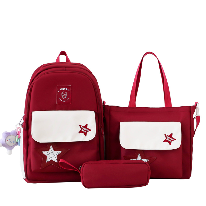 Σχολική τσάντα για εφήβους - Νάιλον, επένδυση πολυεστέρα, κυρτές ιμάνες ώμου, στυλ νεανικό campus, Καλοκαίρι 2025, Unisex