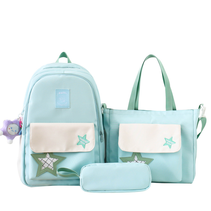 Σχολική τσάντα για εφήβους - Νάιλον, επένδυση πολυεστέρα, κυρτές ιμάνες ώμου, στυλ νεανικό campus, Καλοκαίρι 2025, Unisex