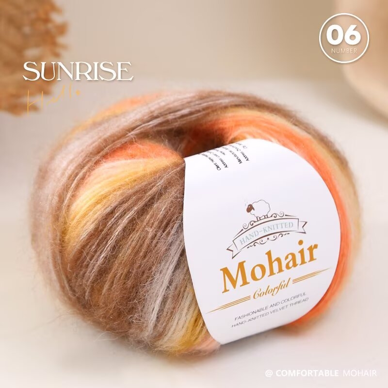 Gradient Mohair siūlai rankdarbiams mezgimui — žiedinis verpimas, grupinis siūlas formavimas, prekės kodas 0070, prekės ženklas Needle Warm
