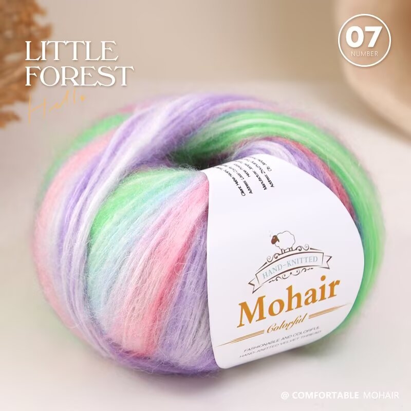 Gradient Mohair siūlai rankdarbiams mezgimui — žiedinis verpimas, grupinis siūlas formavimas, prekės kodas 0070, prekės ženklas Needle Warm
