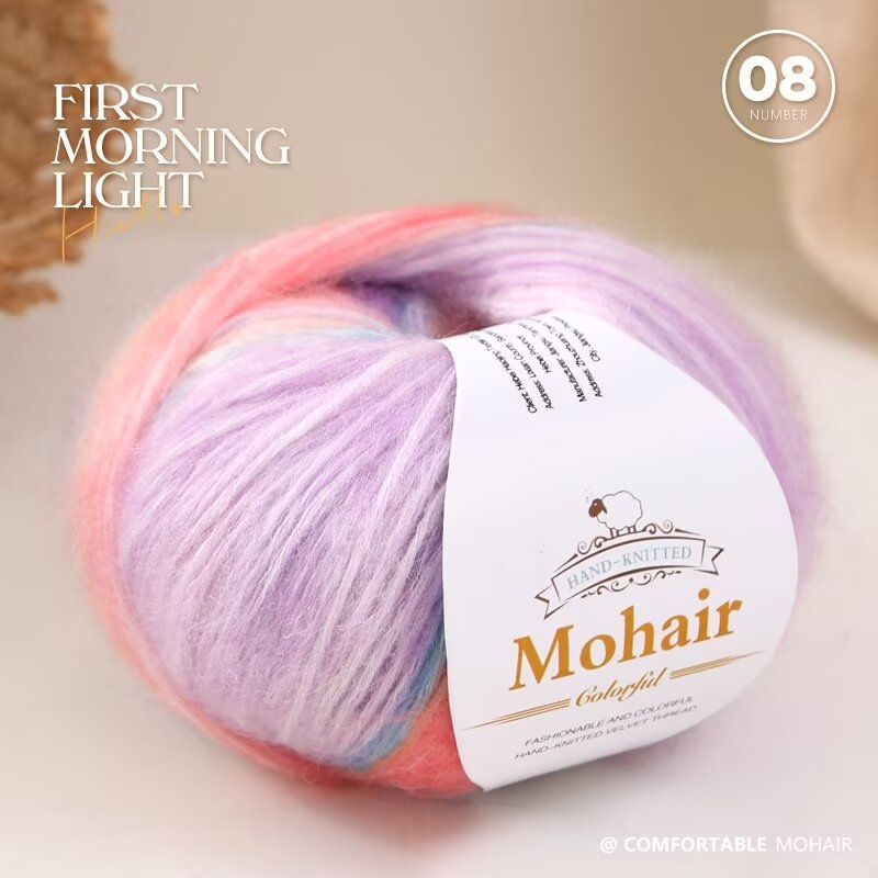 Gradient Mohair siūlai rankdarbiams mezgimui — žiedinis verpimas, grupinis siūlas formavimas, prekės kodas 0070, prekės ženklas Needle Warm