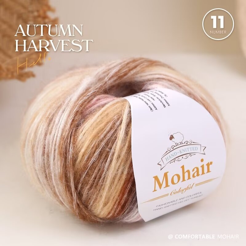 Gradient Mohair siūlai rankdarbiams mezgimui — žiedinis verpimas, grupinis siūlas formavimas, prekės kodas 0070, prekės ženklas Needle Warm