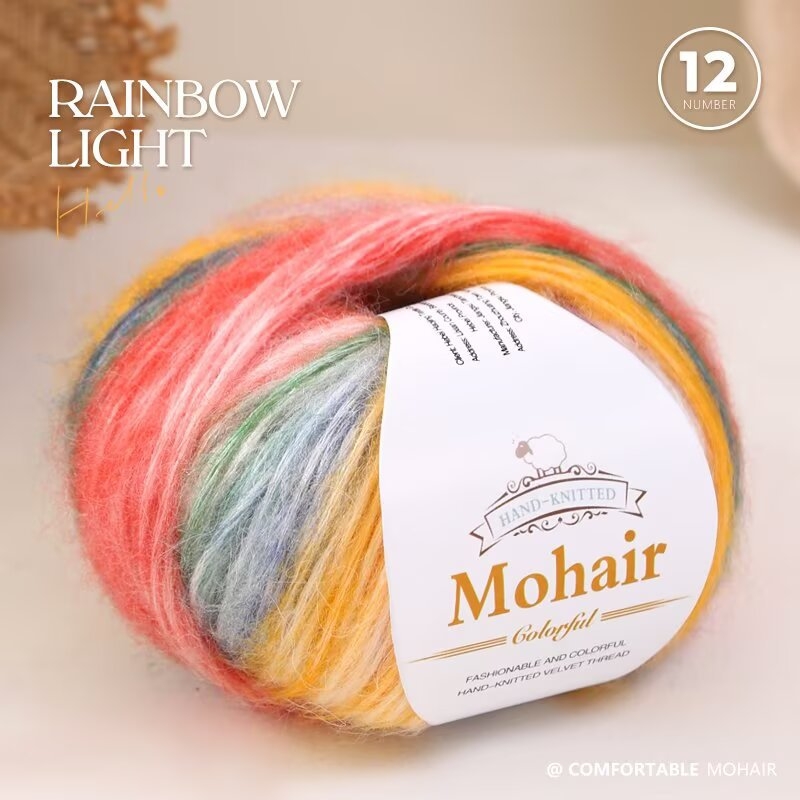 Gradient Mohair siūlai rankdarbiams mezgimui — žiedinis verpimas, grupinis siūlas formavimas, prekės kodas 0070, prekės ženklas Needle Warm