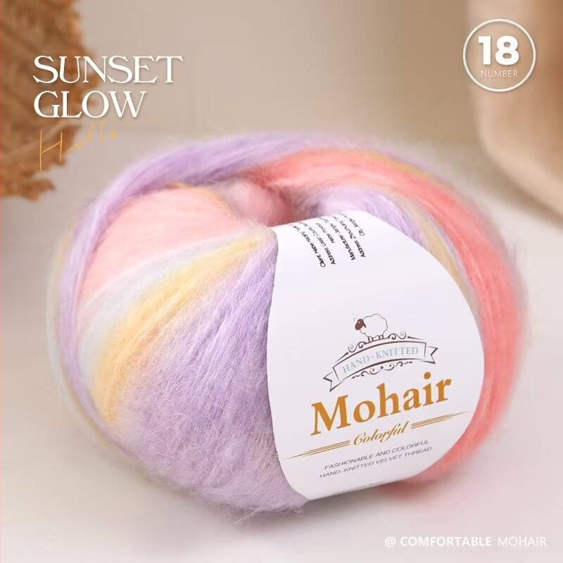 Gradient Mohair siūlai rankdarbiams mezgimui — žiedinis verpimas, grupinis siūlas formavimas, prekės kodas 0070, prekės ženklas Needle Warm