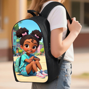 Σχολική τσάντα σε στυλ καρτούν, πολυεστερική, διαπνέουσα και ανθεκτική, με ιμάντες αέρα