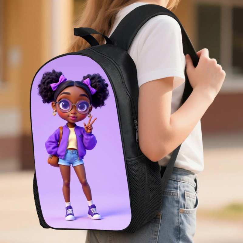 Σχολική τσάντα σε στυλ καρτούν, πολυεστερική, διαπνέουσα και ανθεκτική, με ιμάντες αέρα