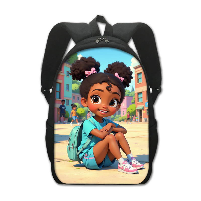 Σχολική τσάντα σε στυλ καρτούν, πολυεστερική, διαπνέουσα και ανθεκτική, με ιμάντες αέρα