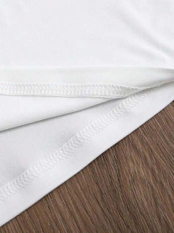 Μπλουζάκι από βαμβάκι με φλοράλ εκτύπωση, στρογγυλή λαιμόκοψη, κοντά μανίκια, εκτύπωση με θερμική μεταφορά