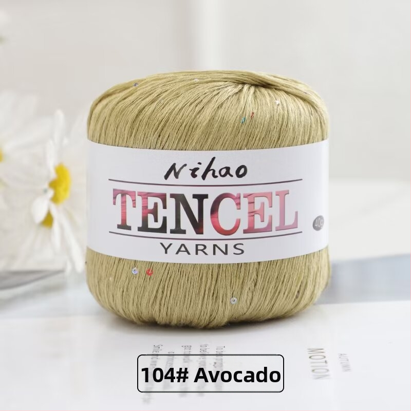 Roku adīšanai paredzēta dzija – Tencel Sequin Lace diegi, gredzenveida vēršana, grupas pavedieni, Mu Pai