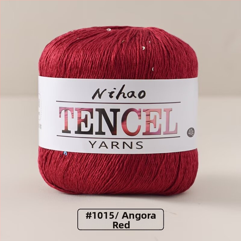 Roku adīšanai paredzēta dzija – Tencel Sequin Lace diegi, gredzenveida vēršana, grupas pavedieni, Mu Pai