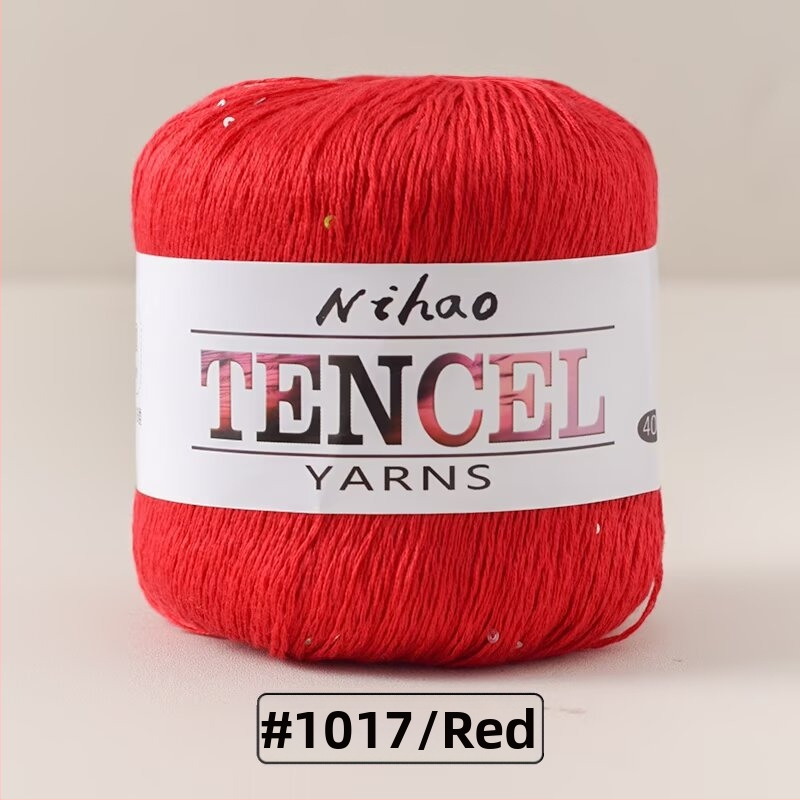 Roku adīšanai paredzēta dzija – Tencel Sequin Lace diegi, gredzenveida vēršana, grupas pavedieni, Mu Pai