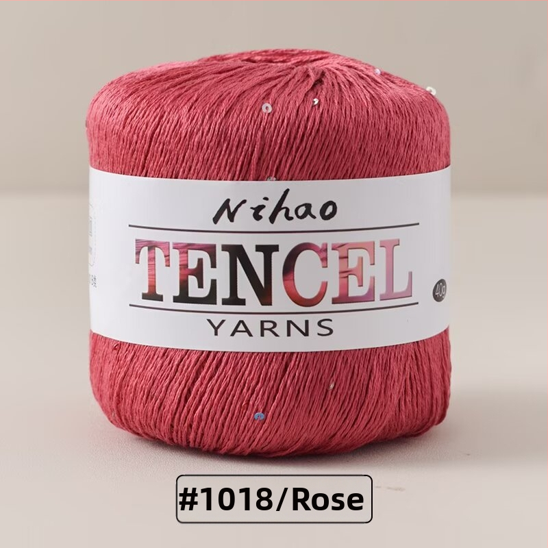 Roku adīšanai paredzēta dzija – Tencel Sequin Lace diegi, gredzenveida vēršana, grupas pavedieni, Mu Pai