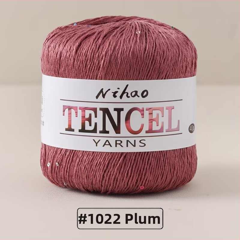 Roku adīšanai paredzēta dzija – Tencel Sequin Lace diegi, gredzenveida vēršana, grupas pavedieni, Mu Pai