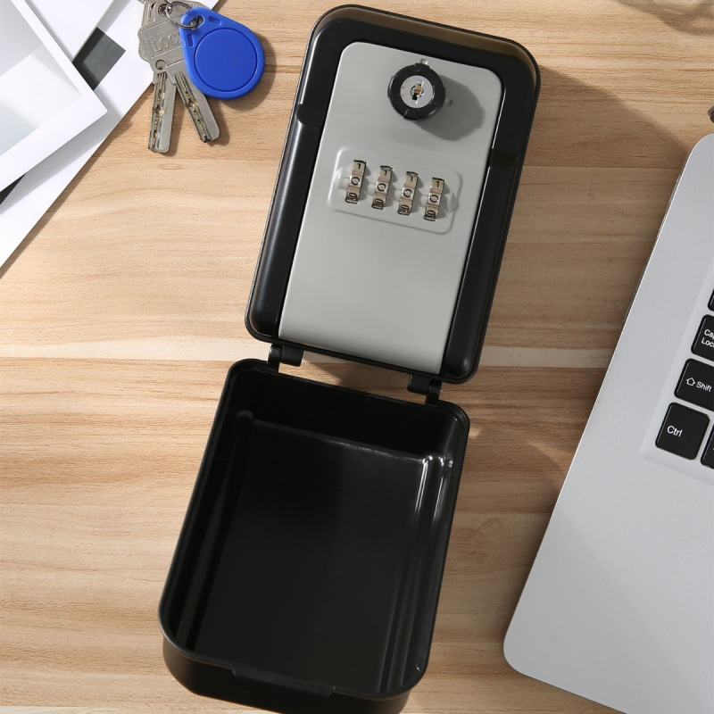 Raktų dėžutė su skaitmenine spyna – modelis G14; Medžiagos: aliuminio lydinys, cinko lydinys, ABS plastikas; Užrakto strypo storis 11; Užrakto strypų atstumas 31