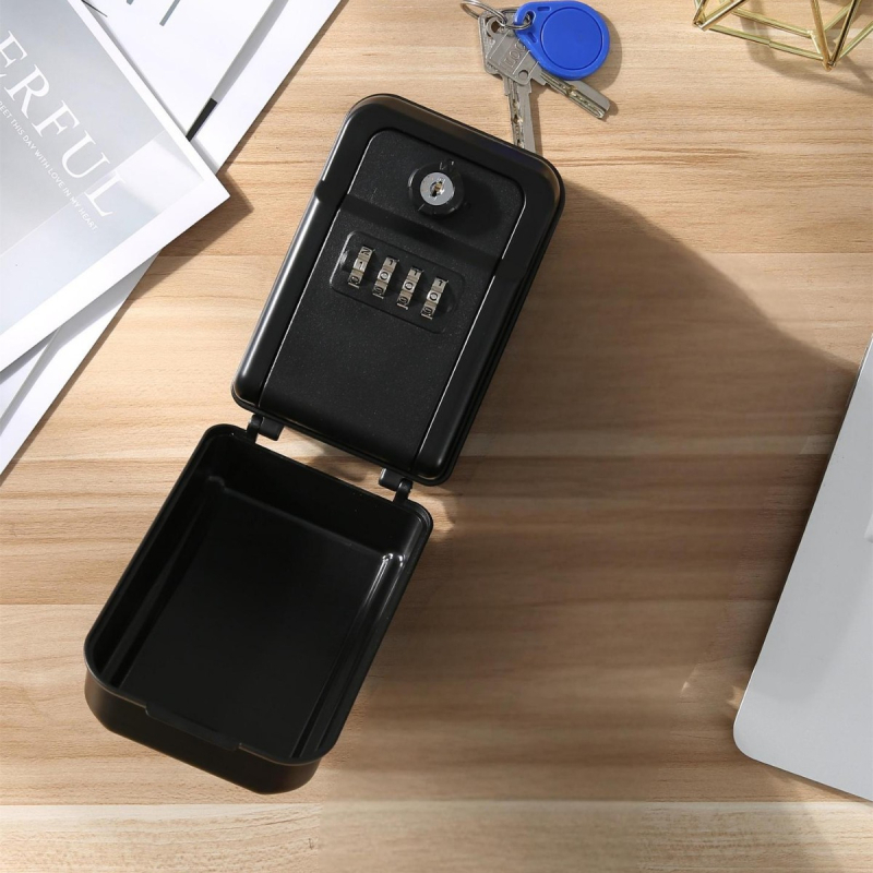 Raktų dėžutė su skaitmenine spyna – modelis G14; Medžiagos: aliuminio lydinys, cinko lydinys, ABS plastikas; Užrakto strypo storis 11; Užrakto strypų atstumas 31