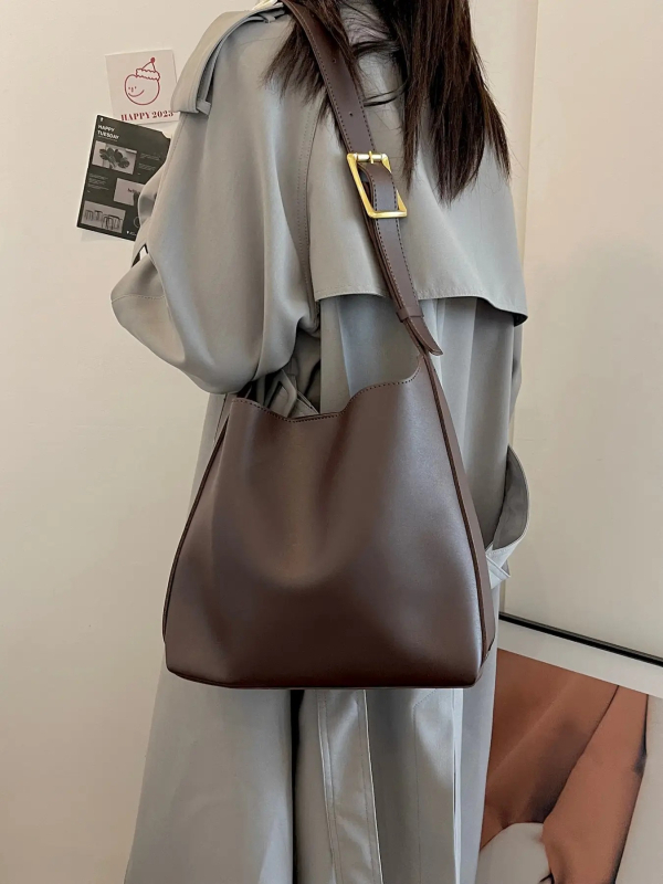 PU anyagú vödör táska, vízszintes négyzet alakú forma, mágneszár, Butterfly Dance márka