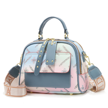 Mindennapi női PU táska – négyszögletes formájú, cipzár, poliészter bélés, egy vállpánt, friss és édes stílus