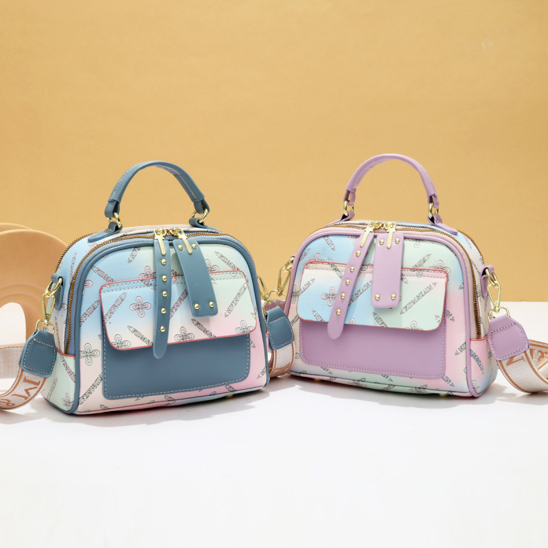 Mindennapi női PU táska – négyszögletes formájú, cipzár, poliészter bélés, egy vállpánt, friss és édes stílus