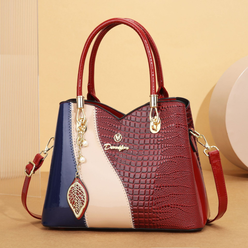 PU válltáska városi letisztult stílussal, vízszintes négyzet alakú, cipzár nyitás, belső cipzáras zseb